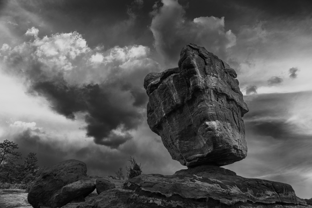 04132026 Gog Balanced Rock Bw Jhel9775 Photography Art | James H Egbert's Silver Branch Studios