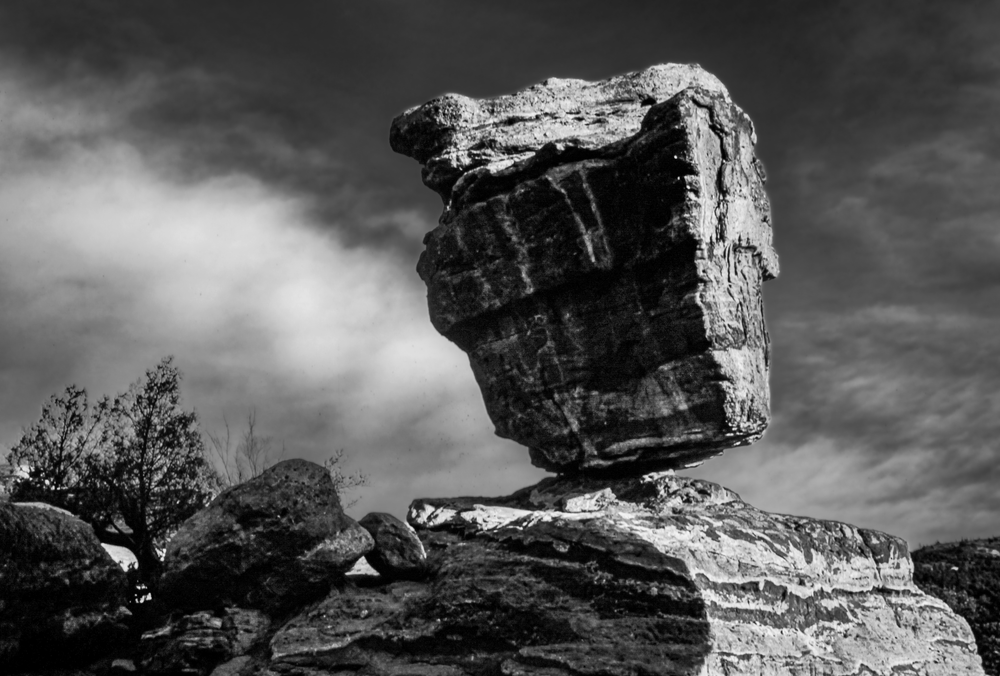 Balanced Rock Bw Gog Jhe00039 Photography Art | James H Egbert's Silver Branch Studios