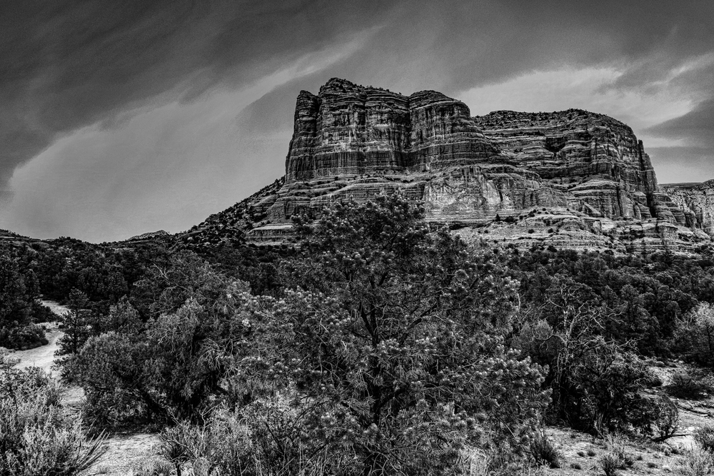 Courthouse Rock<Sedona Bw Imgc4288 Photography Art | James H Egbert's Silver Branch Studios