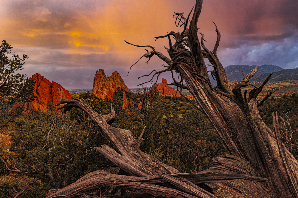 Twilight's Embrace - Dramatic Sunset Landscape Art