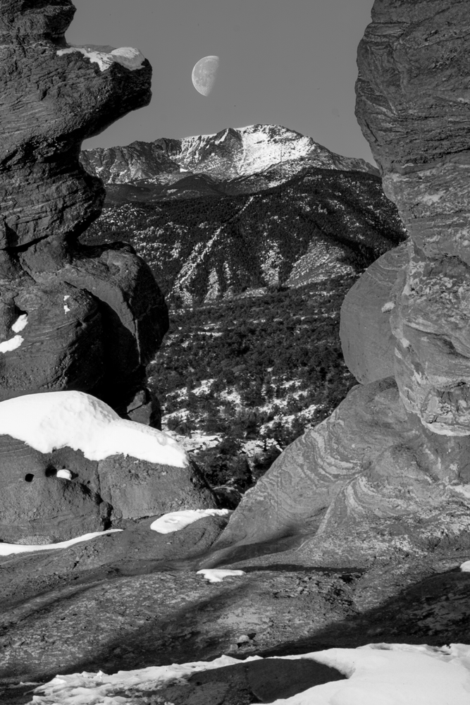 Pikes Peak Siamese Twins Gog Bw Jhe00054 Photography Art | James H Egbert's Silver Branch Studios