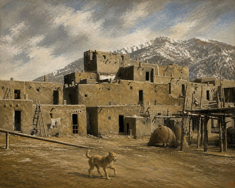 Taos Pueblo Art Print | New Mexico Southwest Landscape | Travis J. Parkin