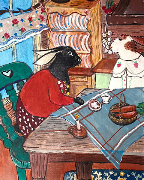Tea With Aunt Bun Art | Belinda Rose Lee Art
