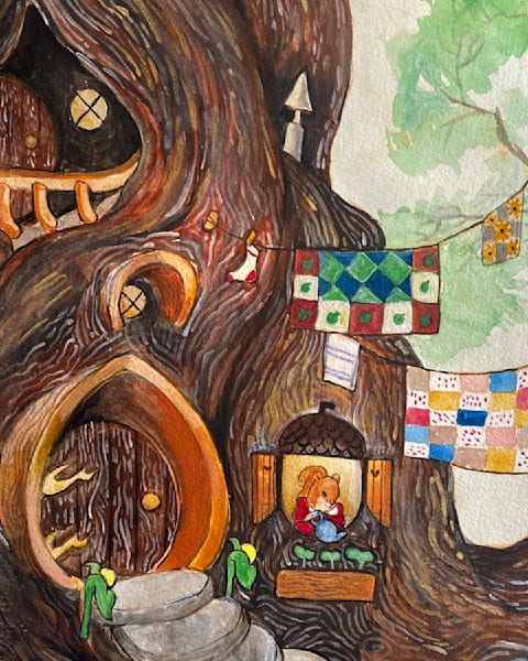 Squirrel House Art | Belinda Rose Lee Art