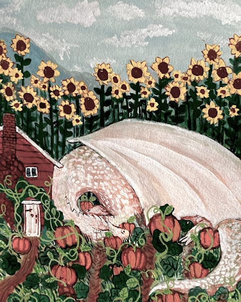 Pumpkin Patch Dragon Art | Belinda Rose Lee Art