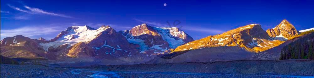 Moonset over the Columbia Icefields