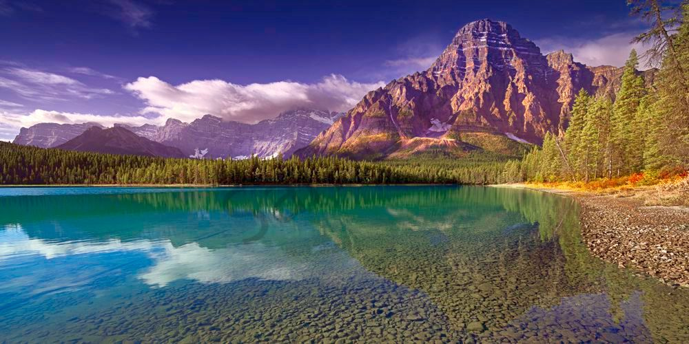 Mt. Cephren - Pyramid at Waterfowl Lake