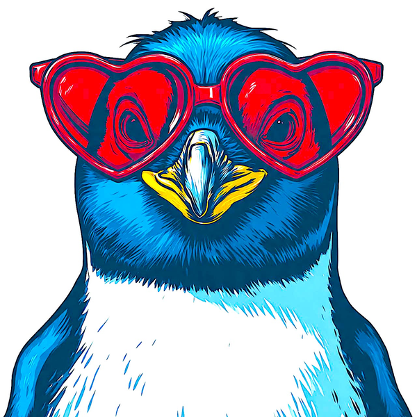 Penguin Wearing Sunglasses | Funny Penguin Sticker & Tote
