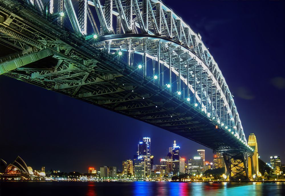 Sydney, Australia's Harbour Bridge at dusk