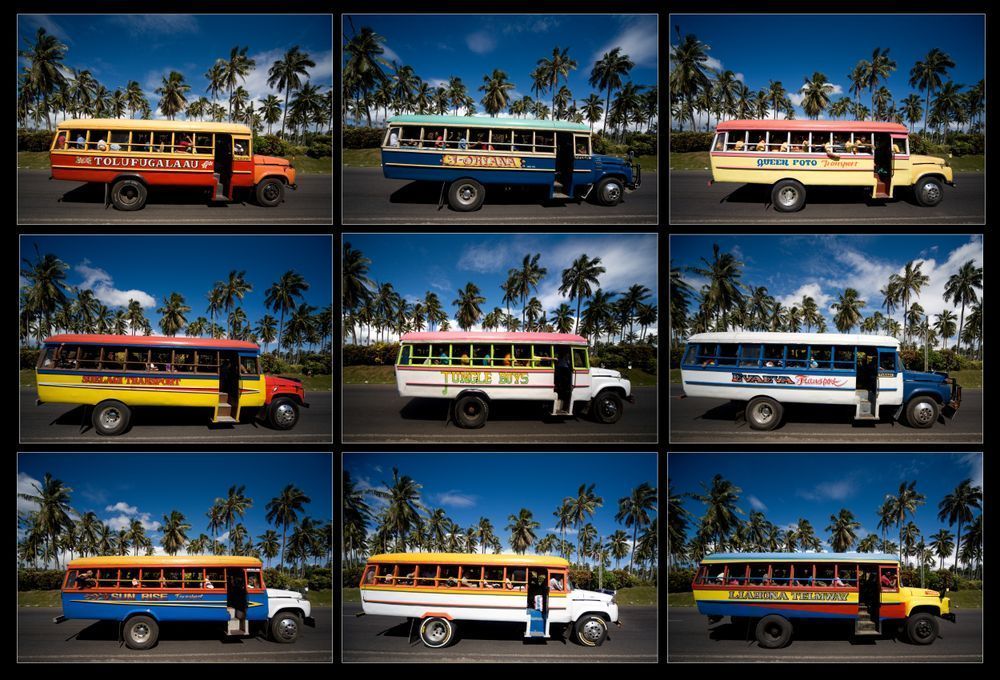 Rolling Colors Of Samoa: The Iconic "Aiga" Buses In Motion Photography Art | Gate 58