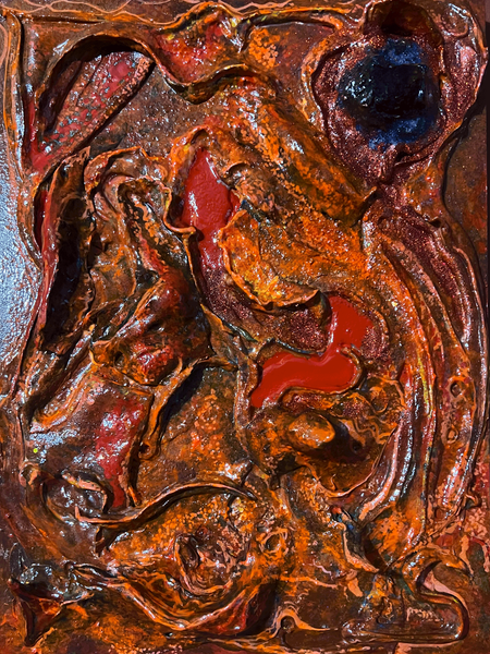 FIRE Elemental Sculptural Painting of Transformation and Rebirth by Laura Jay 280