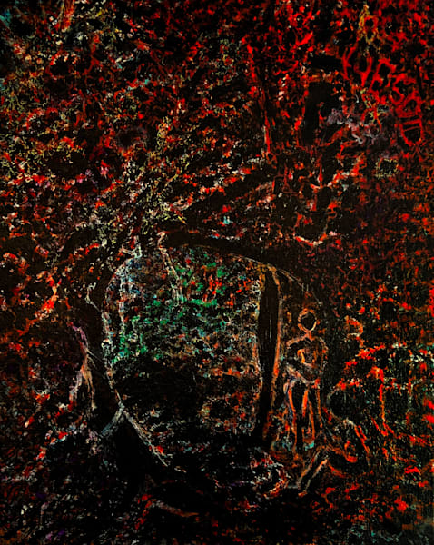 The Lucidity of Yesod  Mixed‑Media Blacklight Painting of Sacred Clarity & Dream Realms
