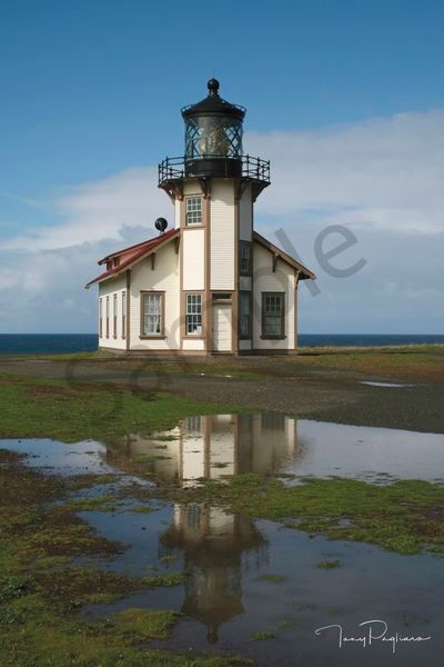 Point Cabrillo Lighthouse Reflection photograph for sale as fine art by Tony Pagliaro