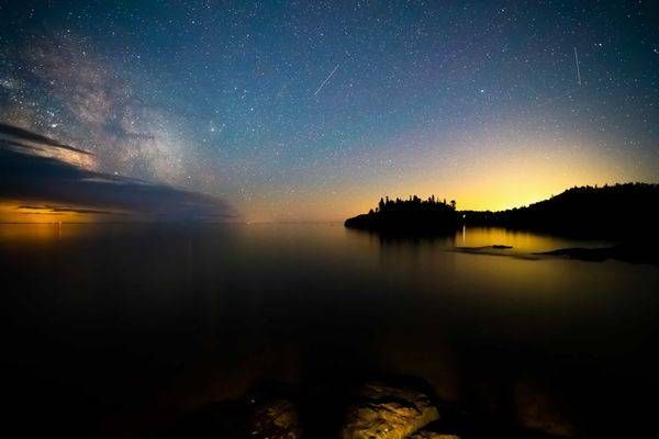 Ellingson Island and the Milky Way Minnesota Removable Wallpaper by William Drew Photography