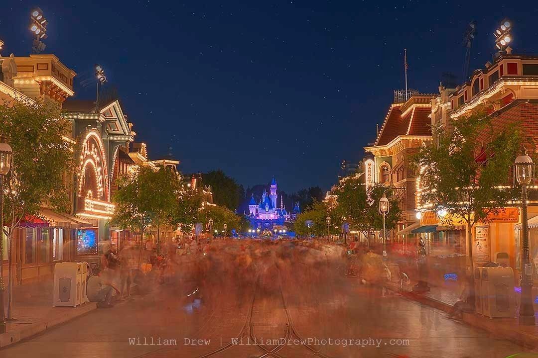 Main Street USA at night Disneyland Park fine art photography print