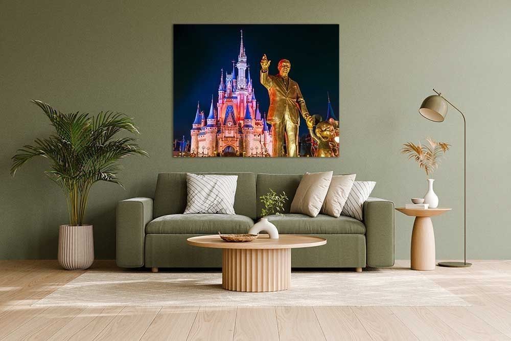 Partners and Pumpkins Cinderella Castle Disney Halloween Night Print