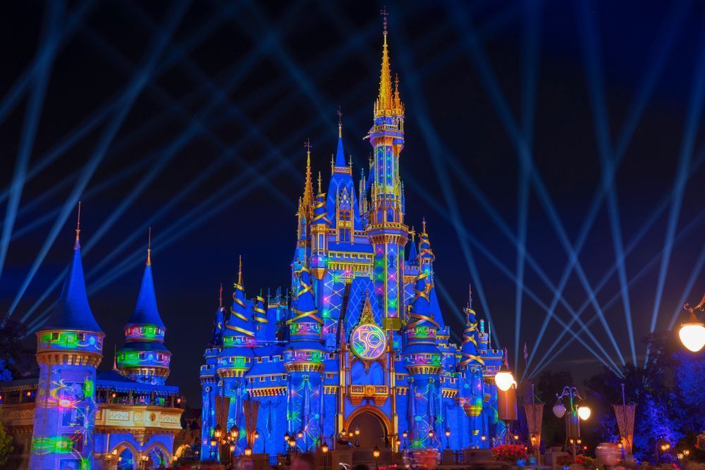 Blue Christmas at Cinderellas Castle Disney Art by William Drew Photography