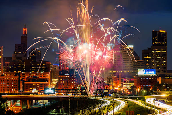 CHS Field Summer Fireworks in Saint Paul Art by William Drew Photography