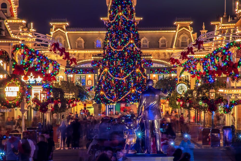 Christmas Behind The Partners Statue Disney Art by William Drew Photography