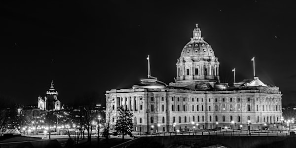 Church and State in Saint Paul Black and White Saint Paul Art by William Drew Photography