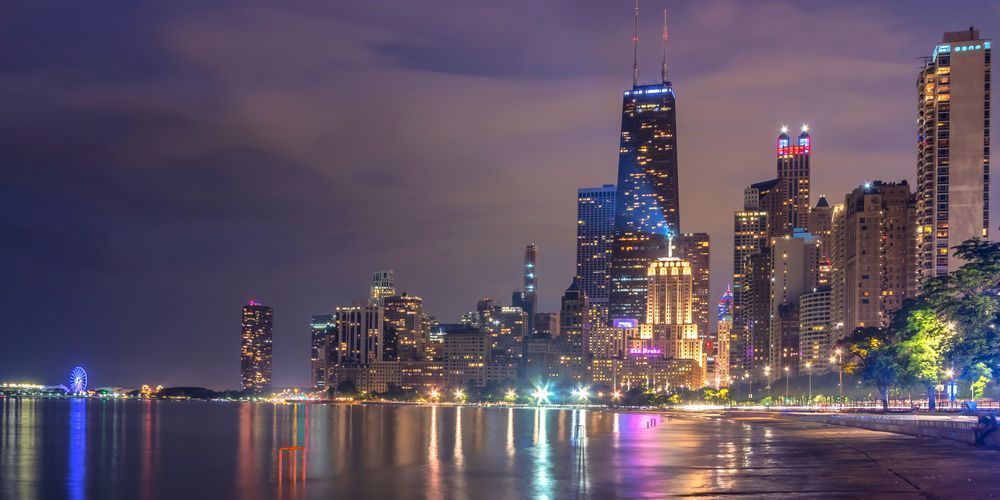 Chicago Skyline Reflections in Lake Michigan | Everyday Metal Wall Art