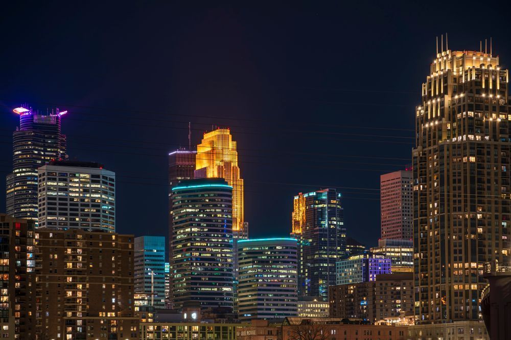 Minneapolis Skyline at Night Fine Art Print | IDS Center | William Drew Photography