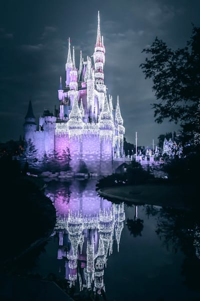 Disney Christmas Castle Wall Art | Cinderella Castle Holiday Reflection Print
