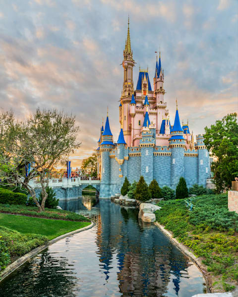 Cinderella Castle Sunset Reflection Print | Disney Castle Wall Art