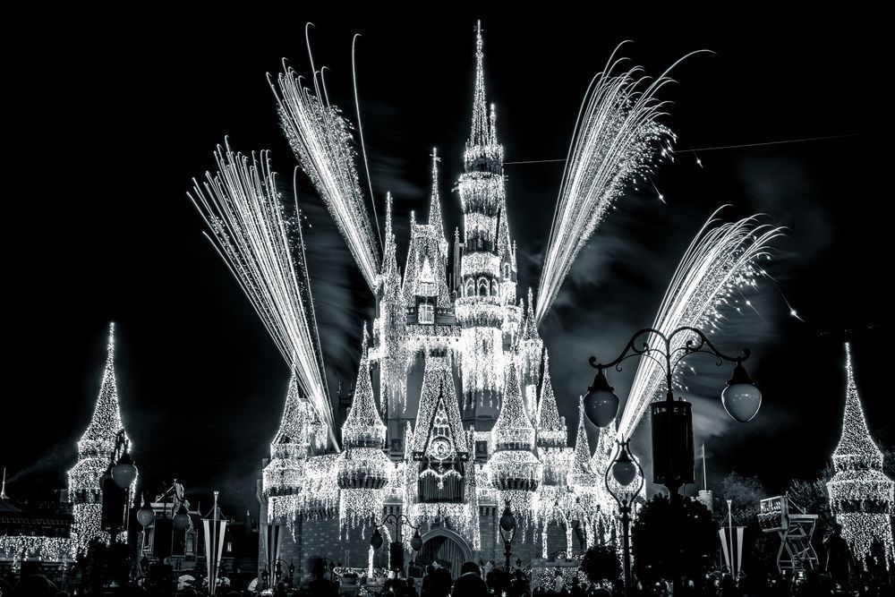 A Frozen Holiday Wish Black and White Disney Art by William Drew Photography