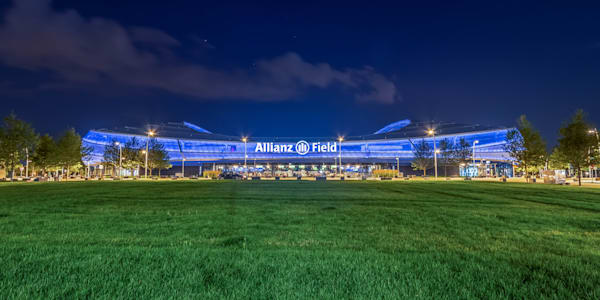 Illuminated Allianz Field - Modern Soccer Stadium Photography