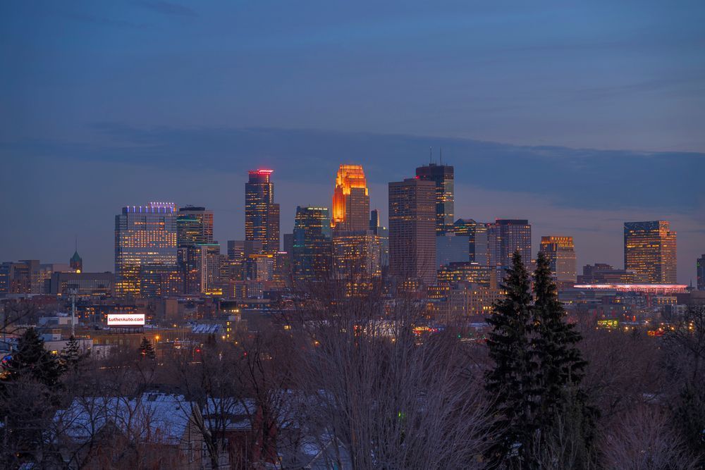 Farview Twilight – Minneapolis Skyline Wall Art | William Drew Photography