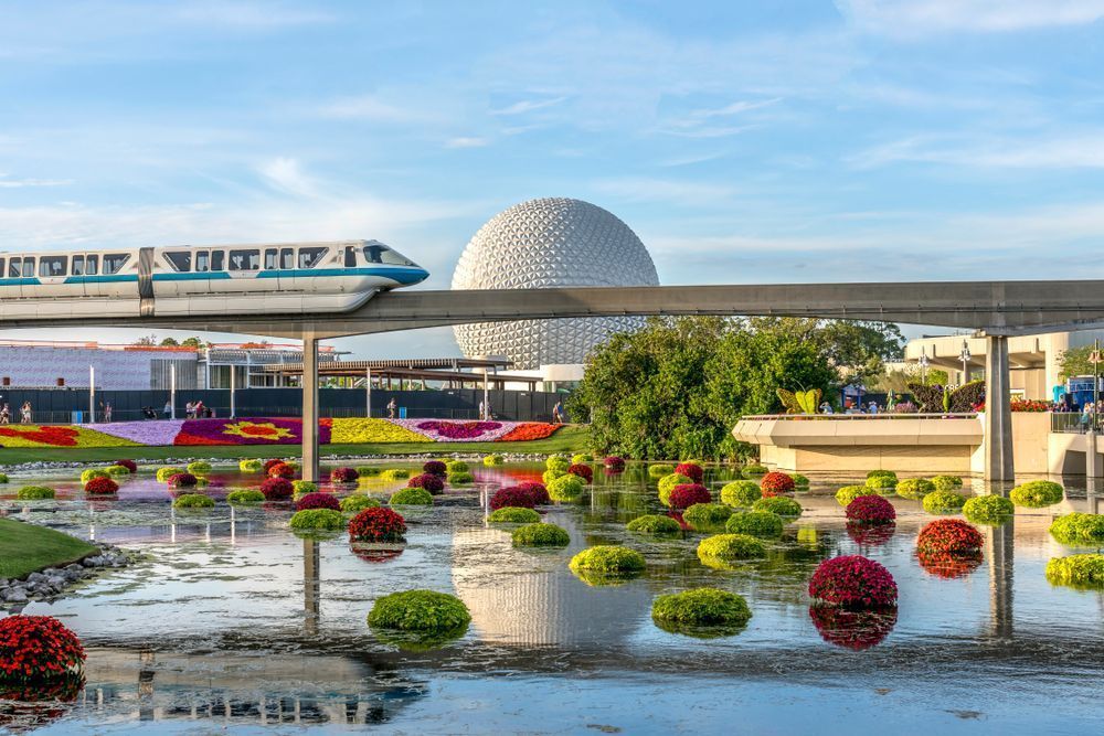 Flower and Garden Monorail Reflections Disney Art by William Drew Photography