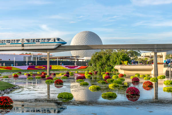 Flower and Garden Monorail Reflections Disney Art by William Drew Photography