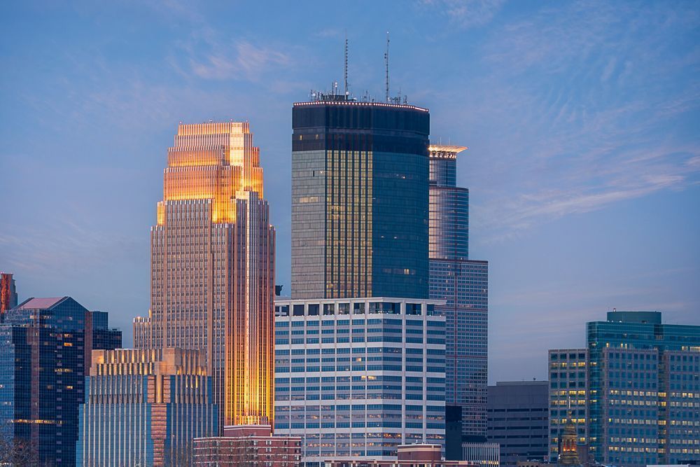 IDS Center Minneapolis Skyline Dusk Print — Gold and Glass Fine Art Photography | William Drew Photography