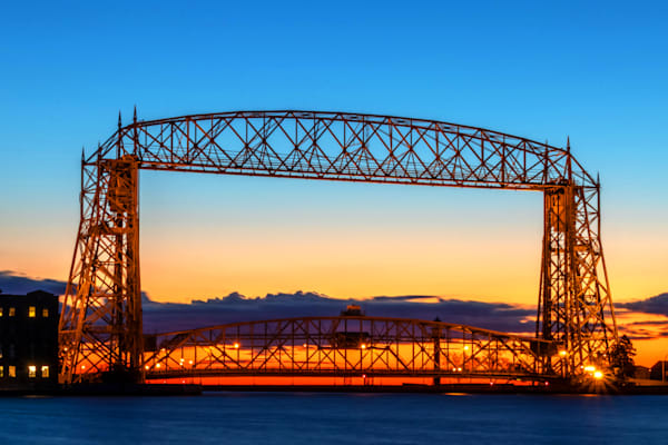 Duluth Lift Bridge Dawn Photography Art | William Drew Photography