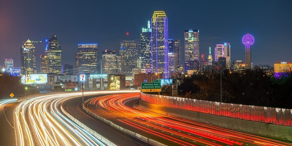 Tribute Lights: Dallas Skyline at Night – Fine Art Cityscape by William Drew Photography