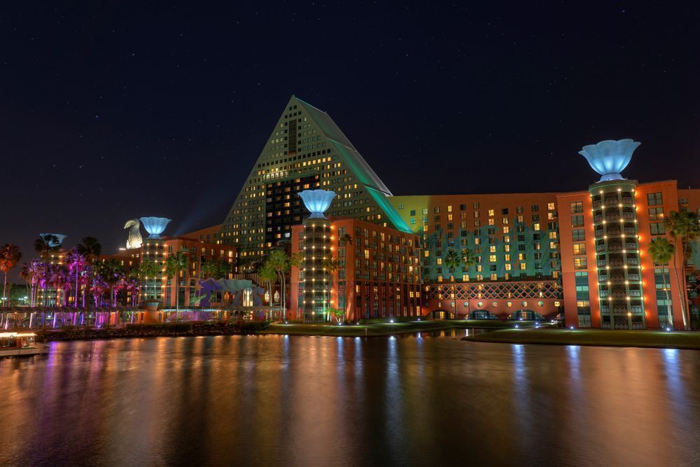 Dolphin Resort at Night Disney Art by William Drew Photography