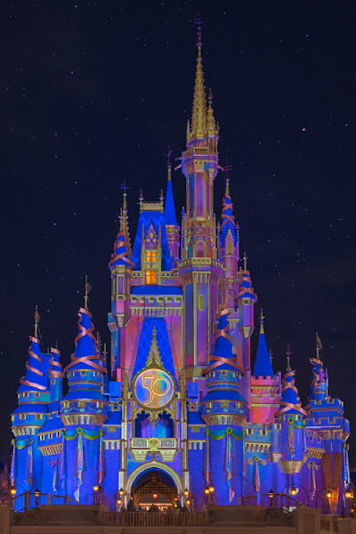Disney World 50th Anniversary Castle Wall Art | EARidescent Cinderella Castle Print