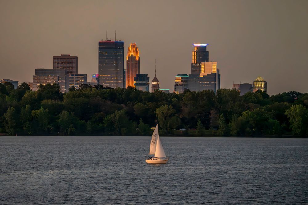 Minneapolis Skyline Lake Harriet Print | Sailboat Wall Art