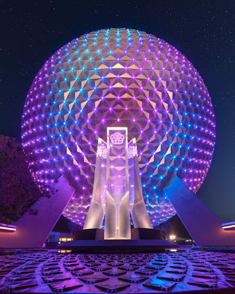 Epcot Teal and Pink 2 Disney Art by William Drew Photography