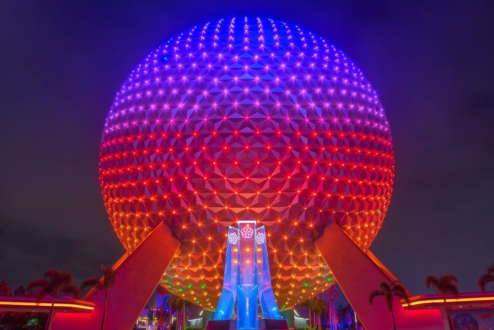 Epcot Magic | Spaceship Earth Night Wall Art Print