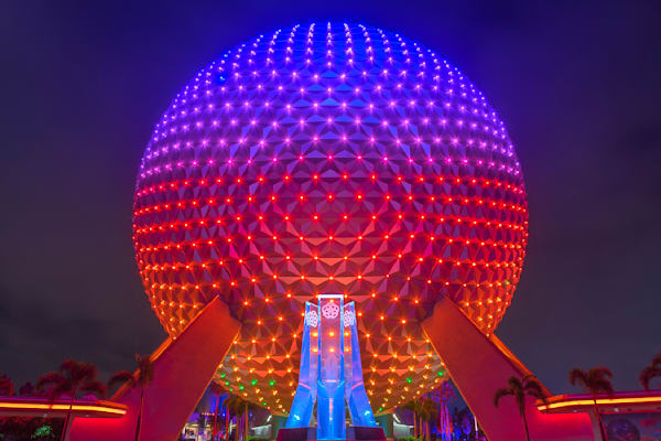 Epcot Magic | Spaceship Earth Night Wall Art Print