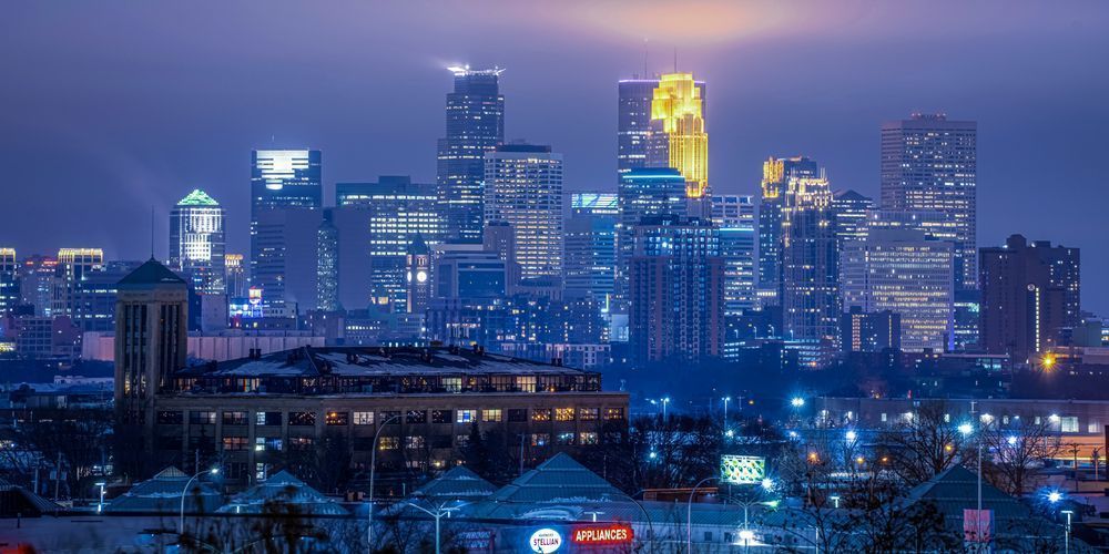 Blue Silence Minneapolis - Winter Minneapolis Skyline Photography Print