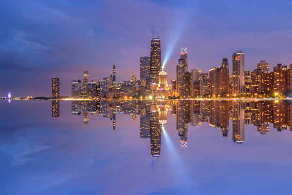 Reflected Dreams: Chicago Skyline | Fine Art Cityscape Print by William Drew Photography