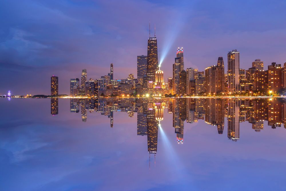 Reflected Dreams: Chicago Skyline | Fine Art Cityscape Print by William Drew Photography