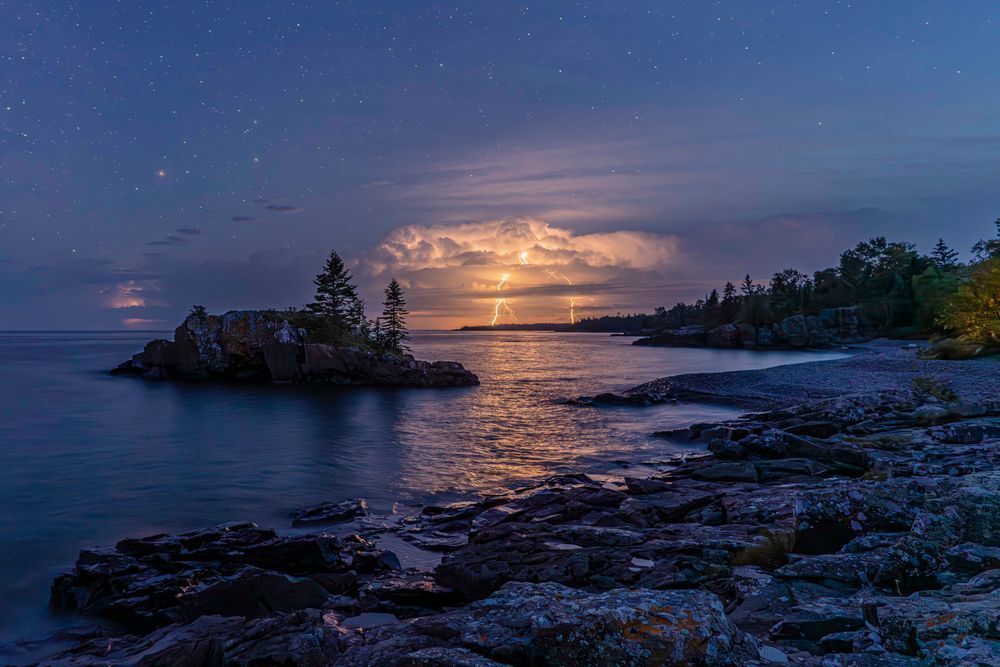 Lightning at Hollow Rock - Stunning Lake Superior Photography