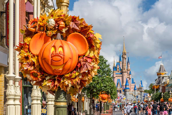 Mickey Pumpkin And Cinderella Castle 1 Photography Art | William Drew Photography