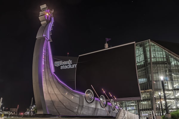 Nights of the North: Viking Ship in Purple Light Minneapolis Wall Art