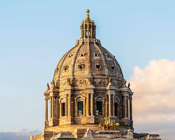 Golden Majesty Of Minnesota's Capitol Dome Photography Art | William Drew Photography
