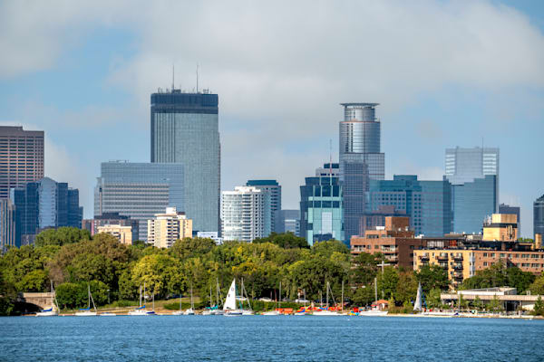 Minneapolis Skyline from Bde Maka Ska | Summer Skyline Wall Art